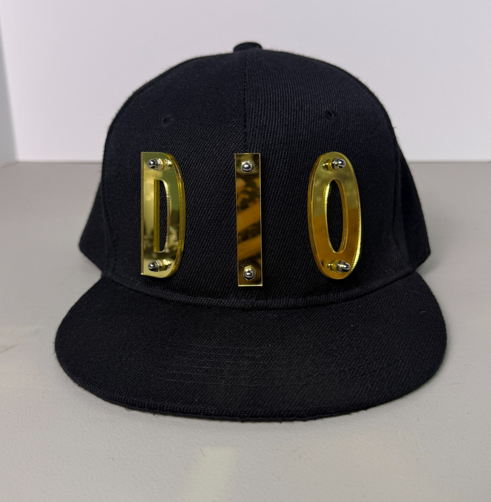 JJBA Steel Ball Run Diego Brando Cosplay Hat DIO Gold Letter Cap SBR Anime Props